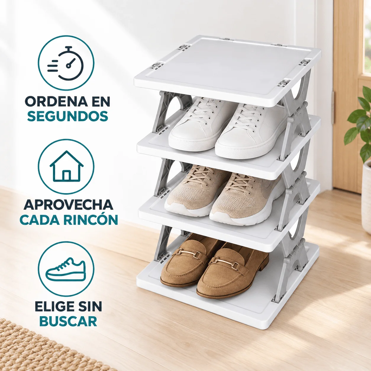 Zapatero multicapas organizador plegable para zapatos 3 niveles FK23D-91